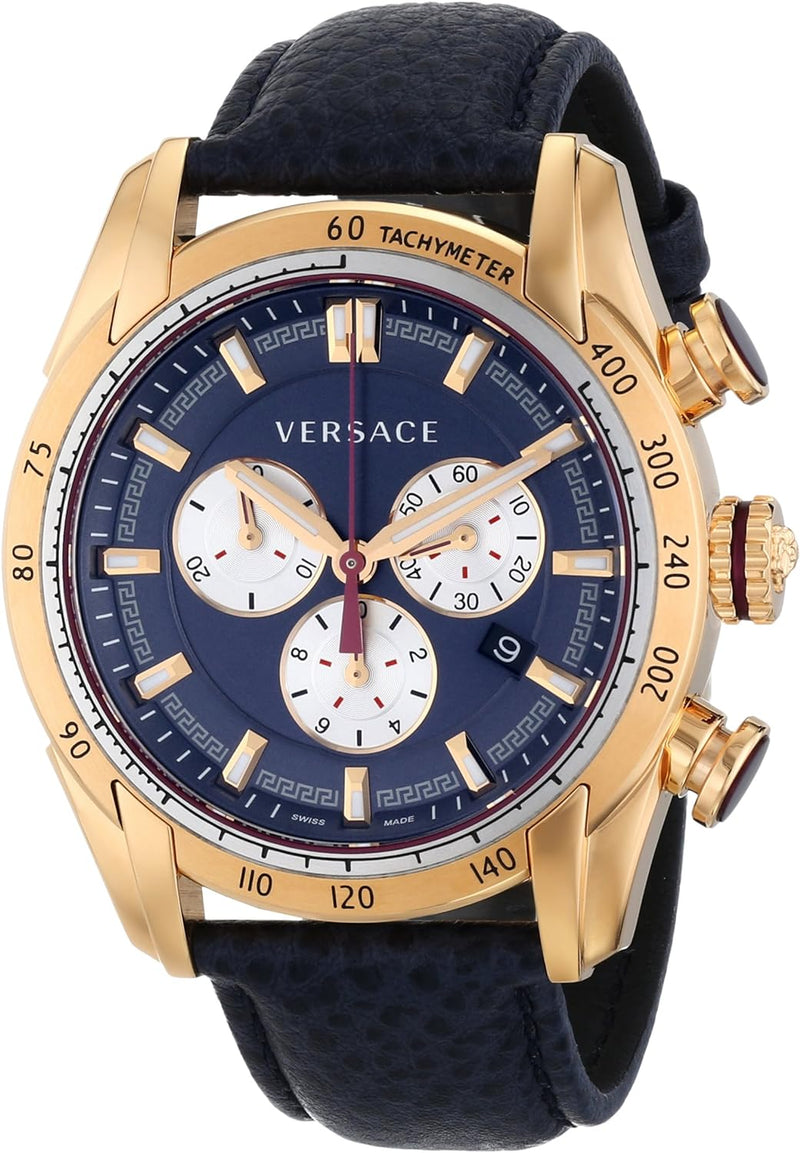 Versace V-Ray Rose Gold Leather Strap Men's Watch  VDB030014 - Big Daddy Jewelry