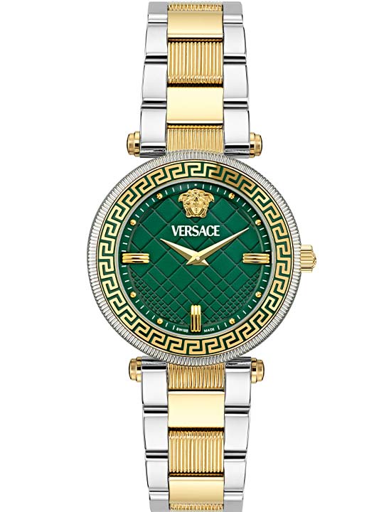Versace Reve Lady Green Dial Two-Tone Watch - VE8B00524