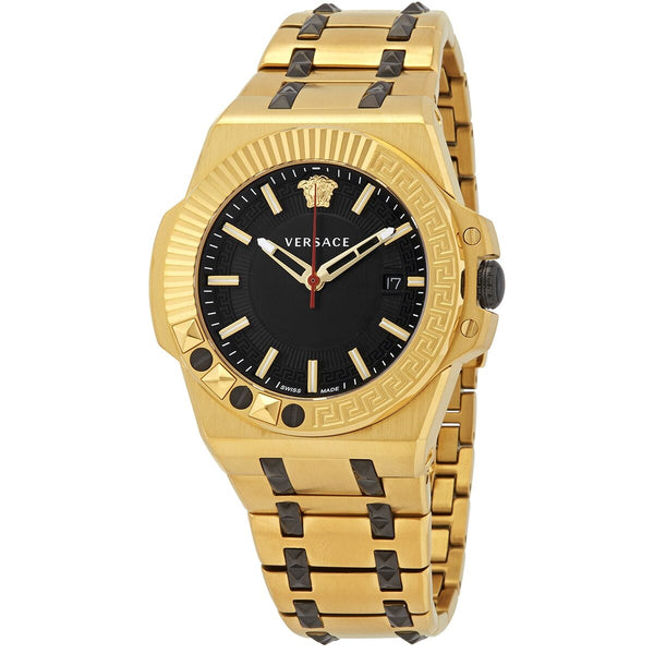 Versace Chain Reaction Quartz Black Dial Men's Watch VEDY00619 - Big Daddy Jewelry