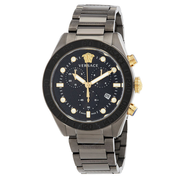 Versace Greca Dome Chronograph Quartz Black Dial Men's Watch VE6K00623 - Big Daddy Jewelry