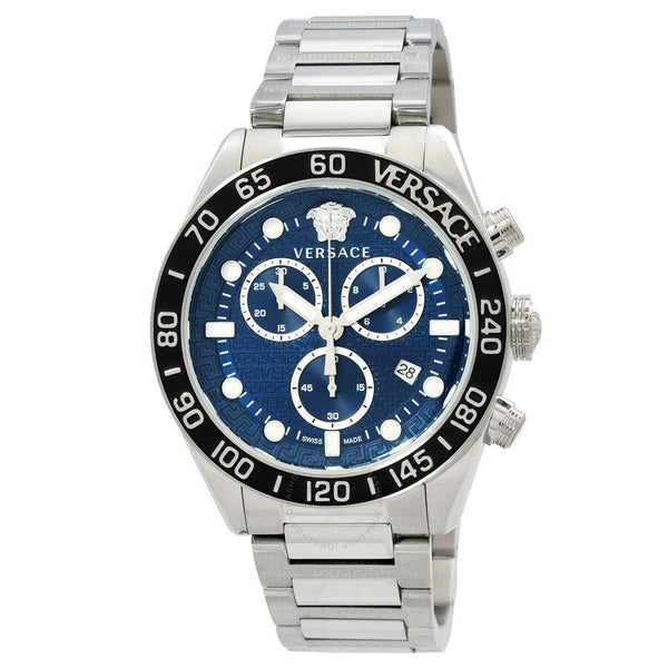 Versace Greca Dome Chronograph Quartz Blue Dial Men's Watch VE6K00323 - Big Daddy Jewelry