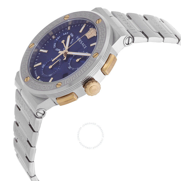 Versace Greca Logo Chronograph Quartz Blue Dial Men's Watch VEZ900221 - Big Daddy Jewelry #2