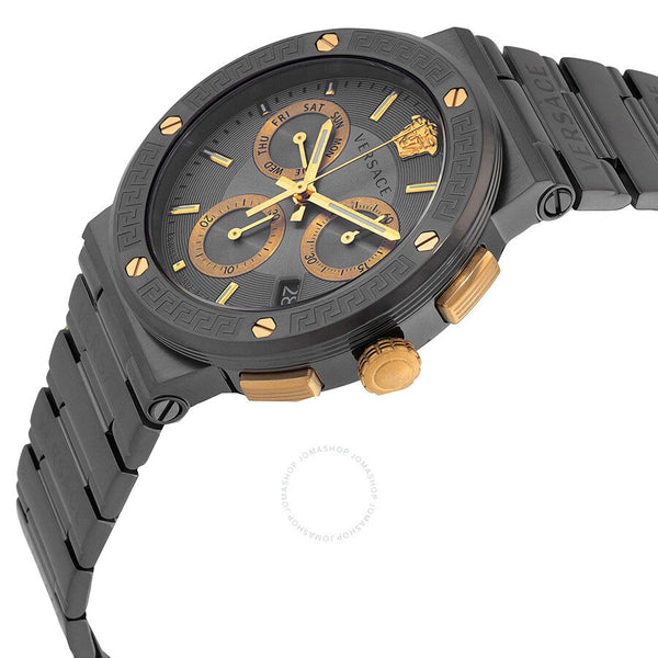 Versace Greca Logo Chronograph Quartz Grey Dial Men's Watch VEZ900521 - Big Daddy Jewelry #2