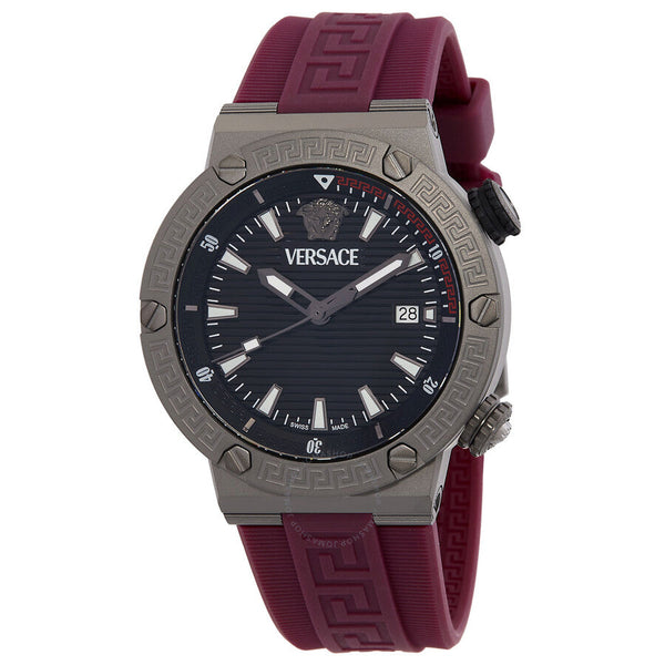 Versace Greca Logo Diver Quartz Black Dial Men's Watch VE8G00224 - Big Daddy Jewelry