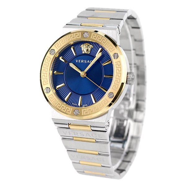 Versace Greca Silver Two-Tone Blue Dial Women's Watch VEVH01120