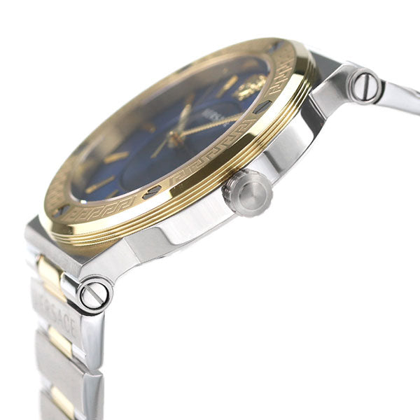 Versace Greca Silver Two-Tone Blue Dial Women's Watch VEVH01120