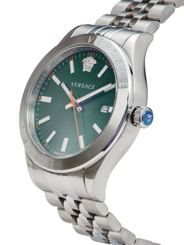 Versace Hellenyium Silver Green Dial Men's Watch VEVK01021