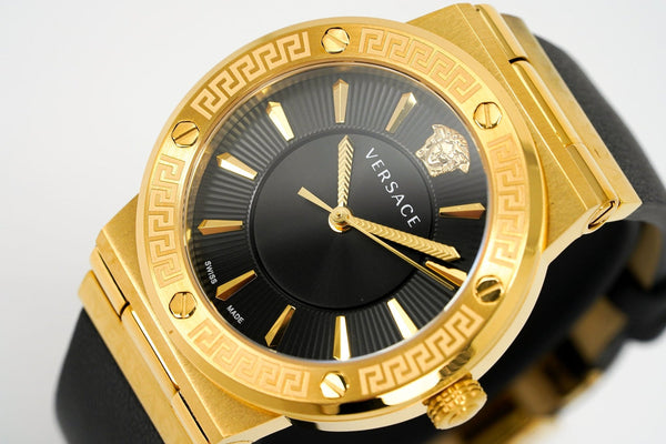 Versace Greca Gold Black Leather Women's Watch VEVH00320 - Big Daddy Jewelry #2