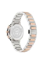 Versace V-Chrono Square Chronograph Quartz Rose Gold Dial Watch VEVCA0524