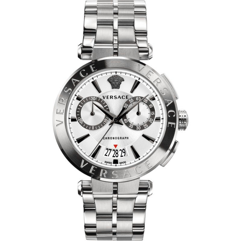 Versace V-Racer Chronograph Silver Men's Watch - VBR040017