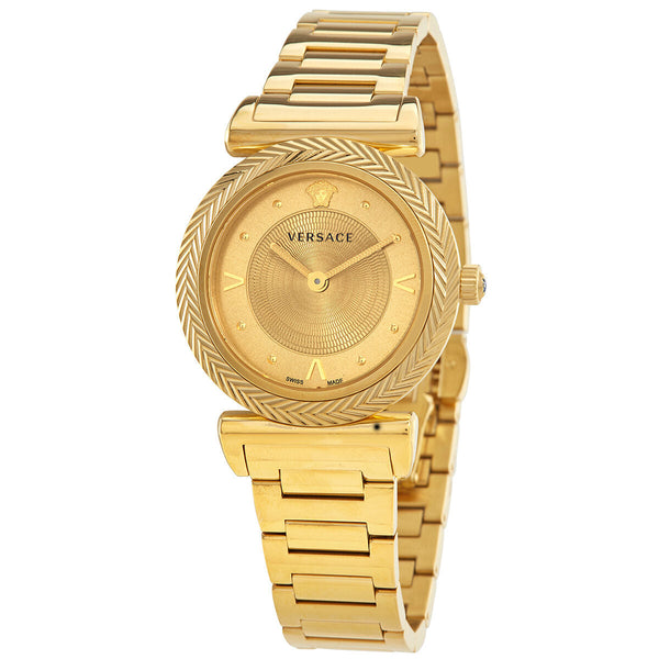 Versace V-Motif Quartz Gold Dial Ladies Watch VERE00618 - Big Daddy Jewelry