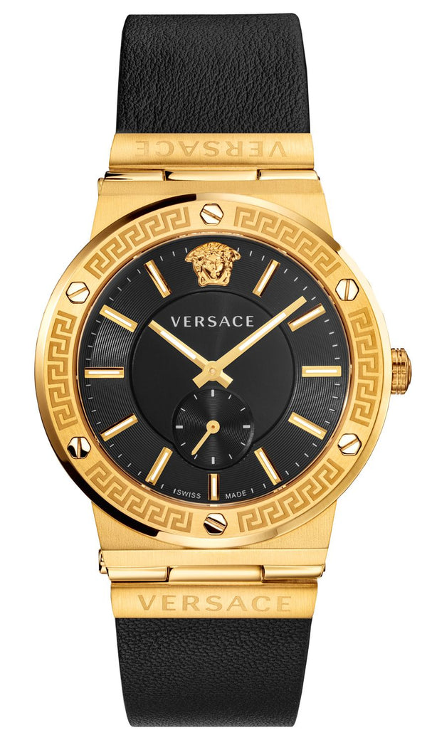 Versace Greca Black Leather Men's Watch  VEVI00220 - Big Daddy Jewelry