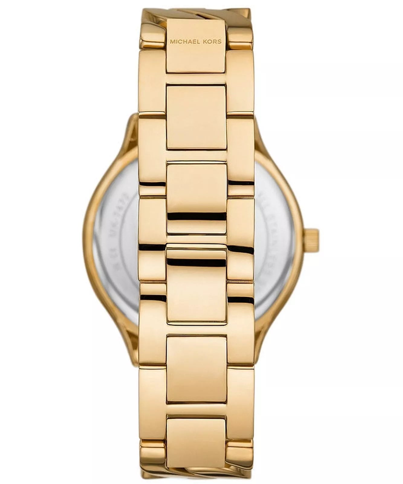 Michael Kors Slim Runway White Dial Gold Curb-Link Bracelet Women's Watch - MK7472