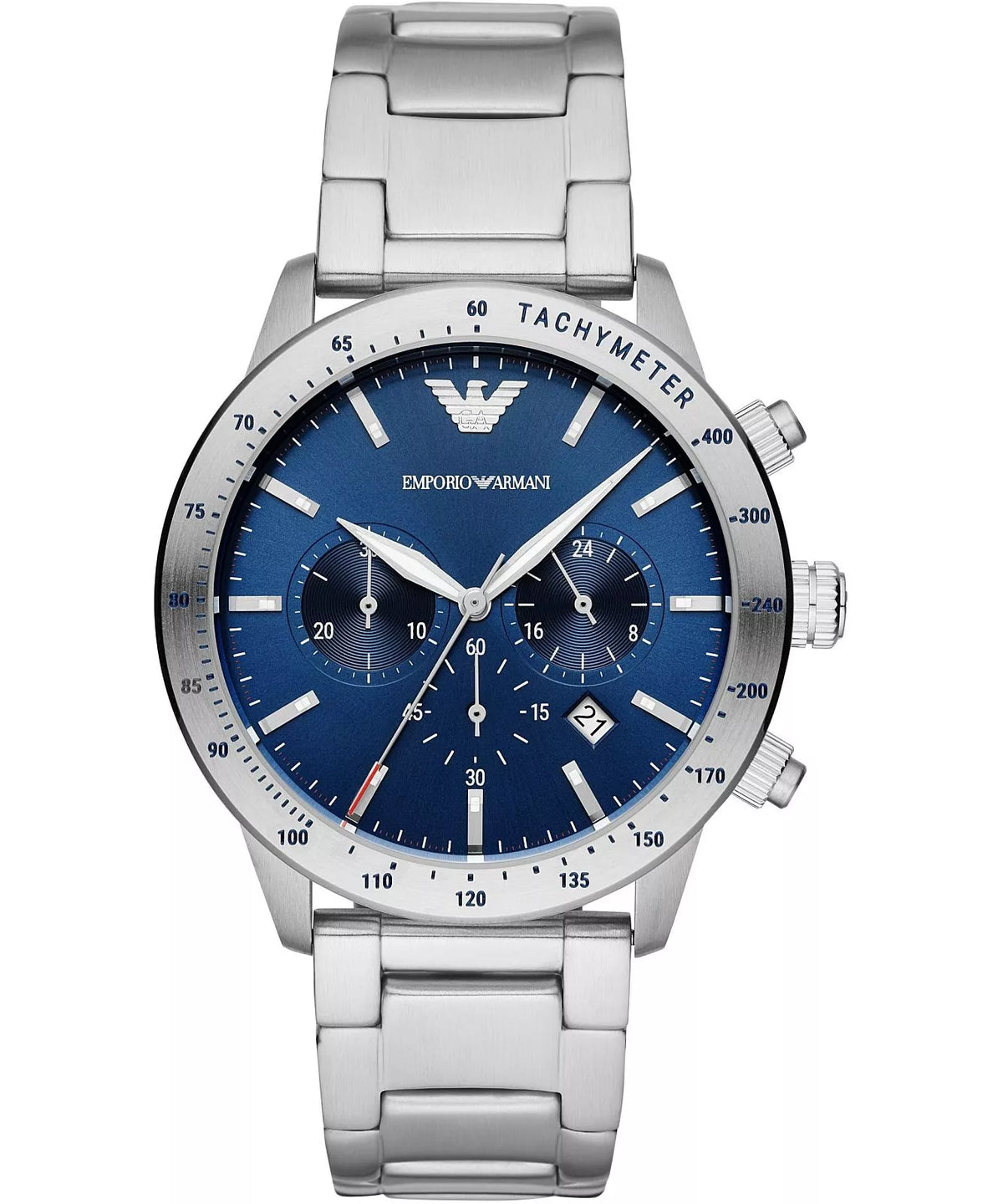 Emporio Armani Metallic Chronograph Blue Men's Watch - AR11306